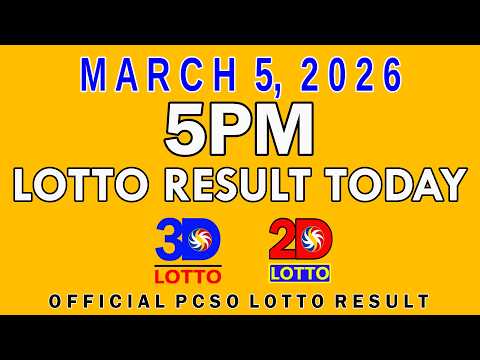 5pm Lotto Result Today Swertres Ez2 PCSO March 5 2026