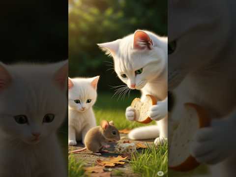 Cat kindness to friends #whitecat, #catlovers #cutecat #cuteanimal