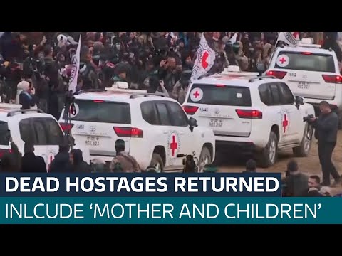Hamas returns bodies of four hostages reportedly including mother and her two children | ITV News