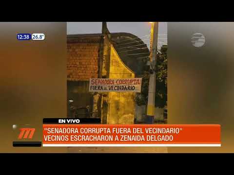 Vecinos escrachan a la senadora Zenaida Delgado