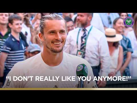 Alexander Zverev shares a laugh while reacting to Gentlemen's Singles Final defeat | Wimbledon 2026