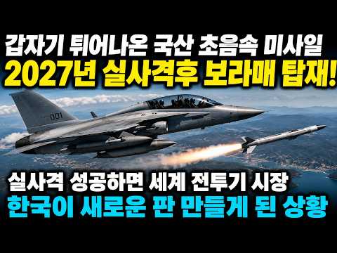 갑자기 튀어나온 국산 초음속 미사일 2027년 실사격후 <strong>보라매</strong> 탑재! ㅣ  실사격 성공하면 세계 전투기 시장 한국이 새로운 판 만들게 된 상황