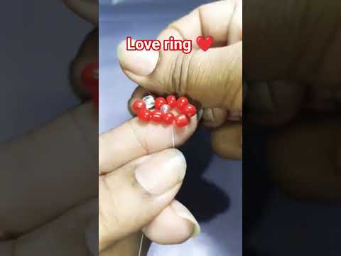 💥 How to Make a Love Ring with Seed Beads 💖 | Easy Beaded Ring Tutorial #shorts #lovering #seedbeads