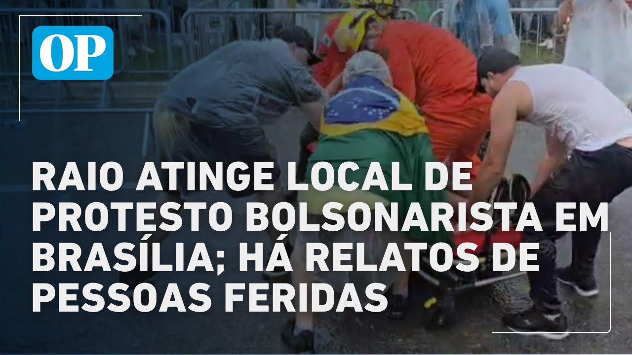 Raio atinge local de concentração de protesto bolsonarista em Brasília