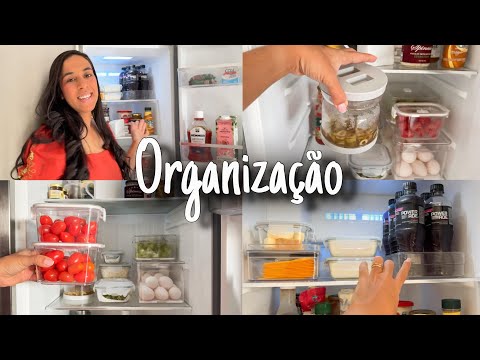 ORGANIZAÇÃO DE GELADEIRA - como organizo com organizadores práticos (tuor e dicas)!