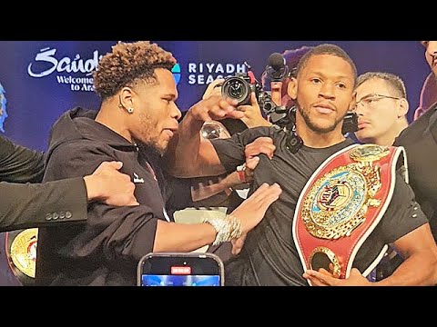 Devin Haney PUSHES Brian Norman for PUTTIN HANDS ON him at HEATED FACE OFF