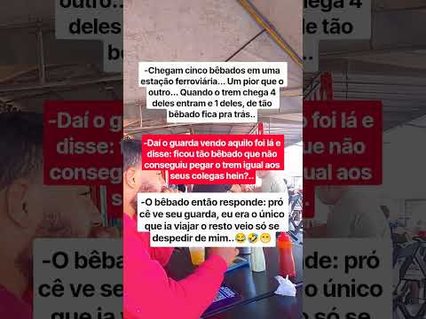 esse tava bêbado mesmo <strong>kkk</strong> #memes #humor #piadas #shorts #guarda #estacao #trem #bebados