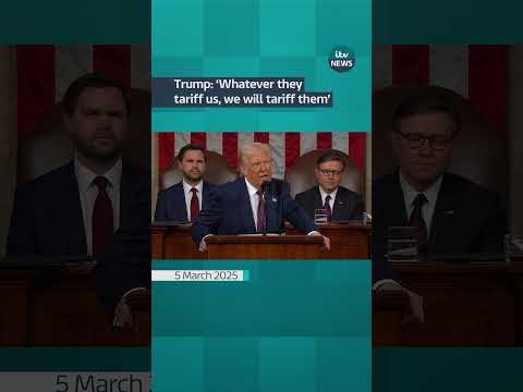 Trump: 'Whatever they tariff us, we will tariff them' #itvnews #trump #uspolitics
