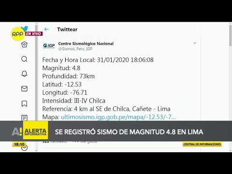 Sismo de magnitud 4.8 se registró en Lima