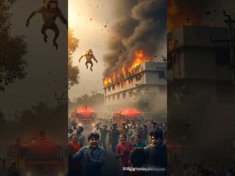 The Monkey Hero (Part 20): Hospital Fire Rescue | Emotional Ending #shorts #monkey #hospital
