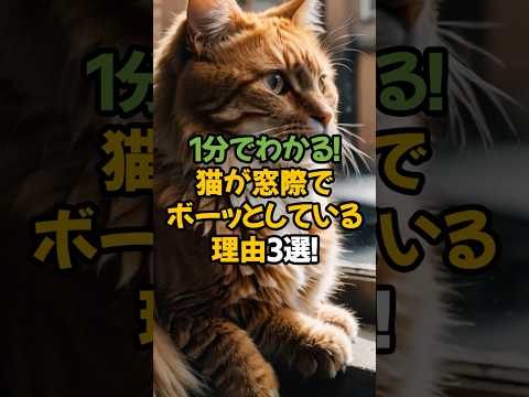 【猫の不思議】窓際でじっと外を見つめる理由3選!🐾1分で解説!