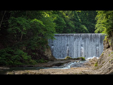 大堰堤のある渓流【ASMR】リラックス効果・ストレス解消　Mountain stream ASMR Relaxing effect / stress relief 川、清流