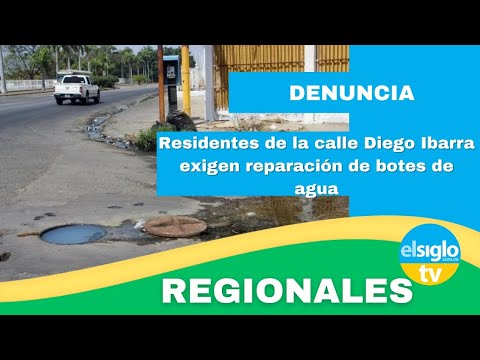 Residentes de la calle Diego Ibarra exigen reparación de botes de agua