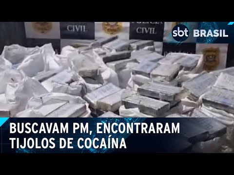 Polícia apreende mais de mil tijolos de cocaína durante ação em busca de PM | SBT Brasil (18/04/24)