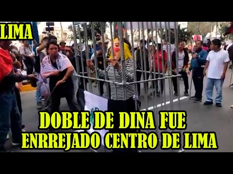 MANIFESTANTES PROTESTAN CANTANDO CONTRA DINA BOLUARTE CENTRO DE LIMA..