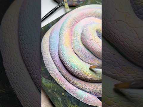 a little preview of my 3D snake painting 🐍❄️ #art #clay #mixedmedia #painting