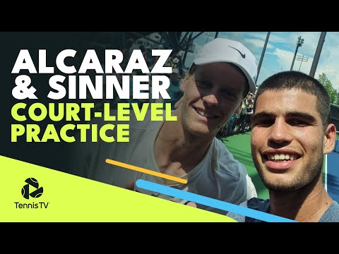 Carlos Alcaraz & Jannik Sinner Court-Level Practice Set | Montreal 2022