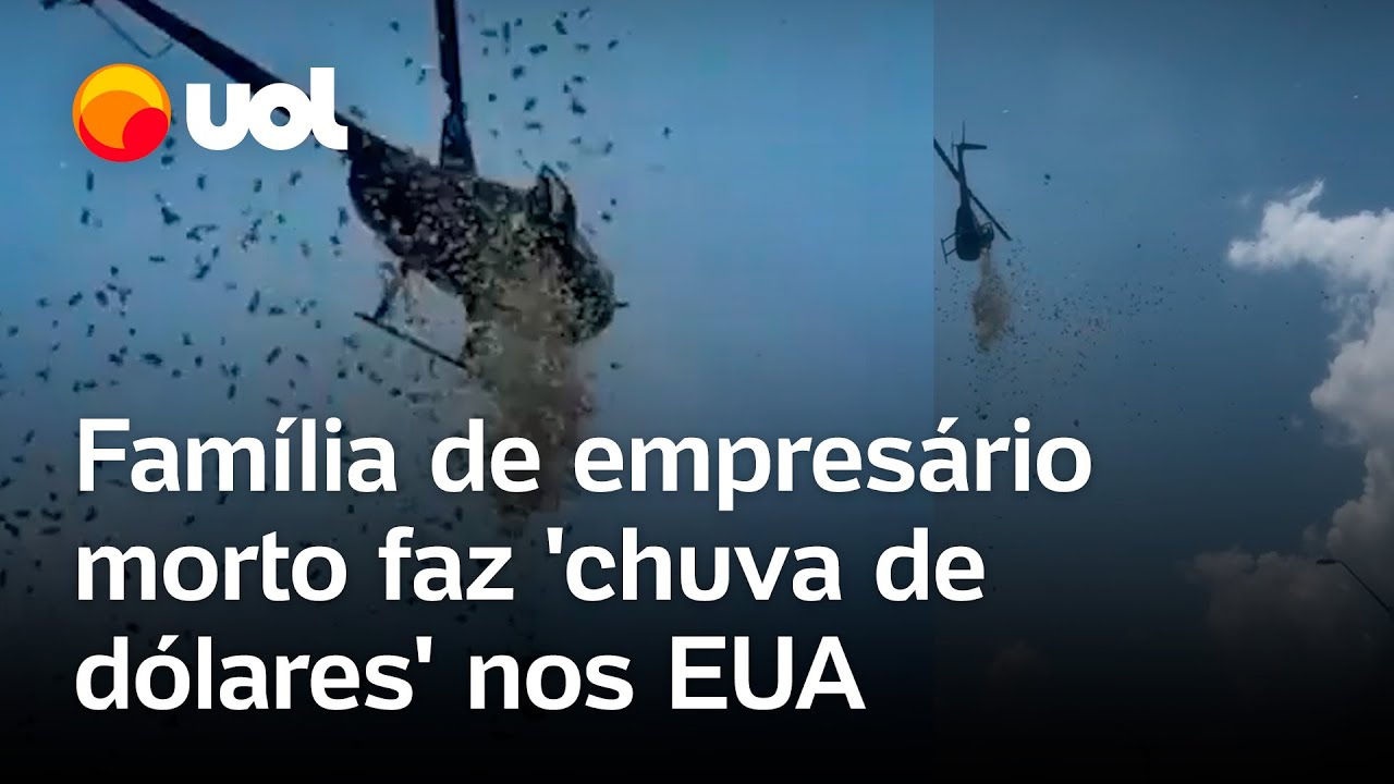 Empresário faz chover dinheiro de helicóptero após sua morte em Detroit nos EUA veja vídeo