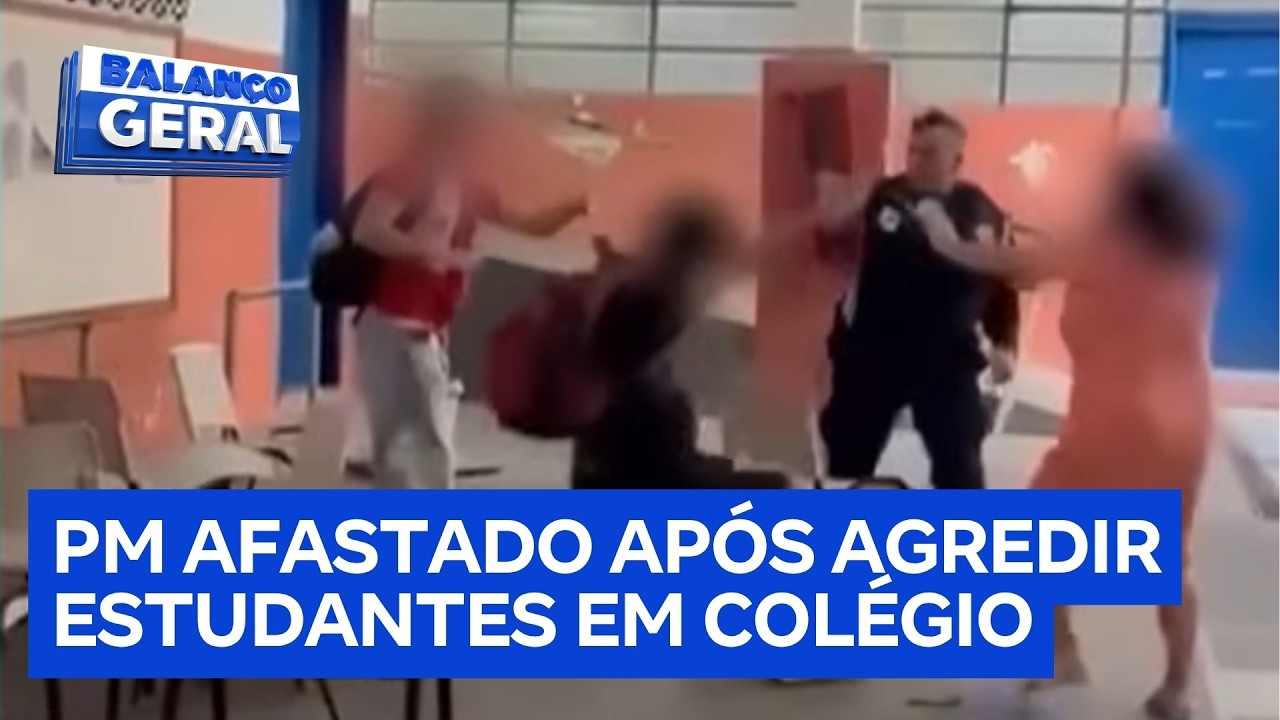 PM é afastado após agredir estudantes durante protesto em escola
