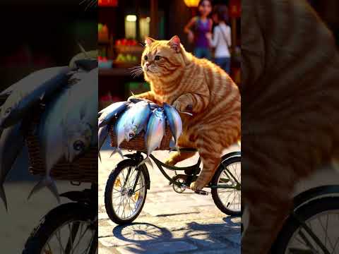 kucing Oren lagi jualan ikan #cat #kucinglucu #studywithmeandmycat