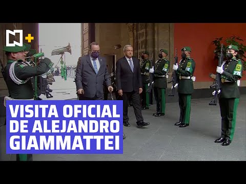 AMLO recibe al presidente de Guatemala en Palacio Nacional por visita oficial