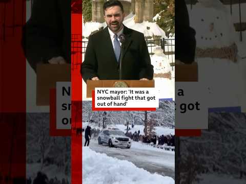 NYC Mayor Zohran Mamdani says he won't ban snowball fights. #BBCNews