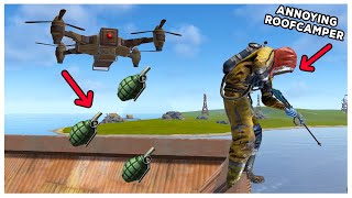 YouTube thumbnail for Oblivion's video titled 'Removing Roof Campers With Grenade Drones! (Got Them Raided)'