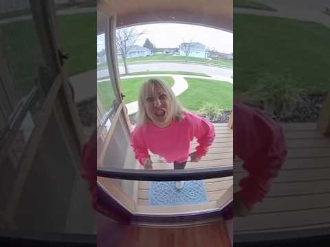 Dog Chases HOA Karen after she screams at persons door #DoorbellCam #Funny #Crazy #Subscribe #viral