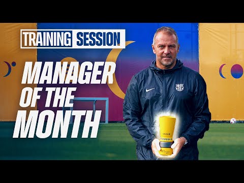 HANSI FLICK RECEIVES COACH OF THE MONTH AWARD for OCTOBER | FC Barcelona Training 🔵🔴