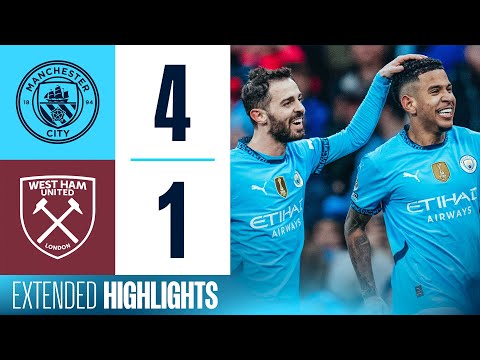 EXTENDED HIGHLIGHTS | Man City 4-1 West Ham | Haaland & Foden goals start 2025 with a win!