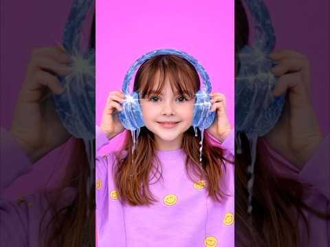 Slime vs. ice vs. candy vs. cardboard vs. Headphones #funny #shorts by Arina Sun UA