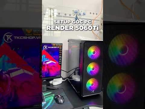 THỬ SETUP GÓC PC RENDER,ĐỒ HOẠ 2 MÀN VỚI 5060TI 16GB x 14600KF💥 #chinhkhotinh #pcgaming