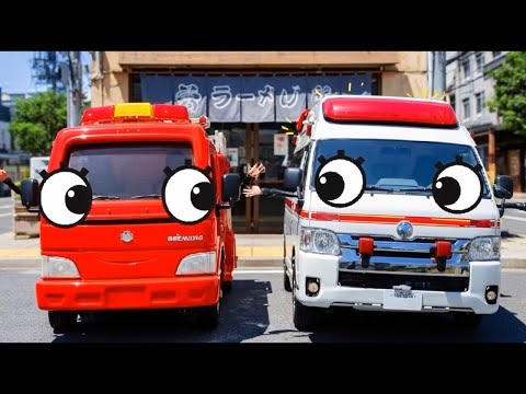 救急車のピポと消防車のウー！の「ラーメン屋さん」と「アイスクリーム屋さん」 & 踏切かんかん達とAIを使ってみよう 【学べる踏切アニメ】 【3本立て】