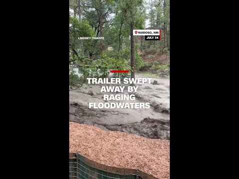 Trailer Swept Away By Raging Floodwaters