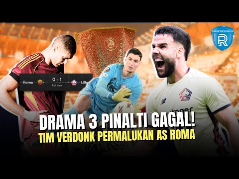 Drama 3 Penalti Gagal! Lille Bikin AS Roma Malu di Kandang, Verdonk Tampil Solid di Europa League