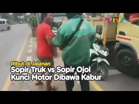 Ribut-ribut Ojol vs Sopir Truk, Kunci Motor Dibawa Kabur