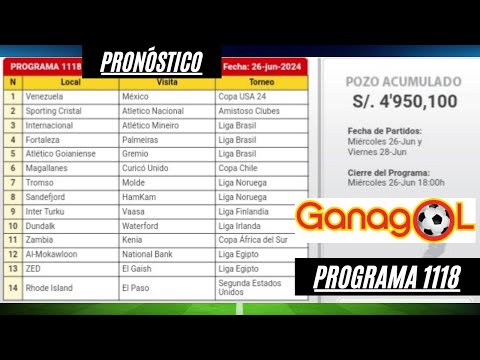 GANAGOL 1118 ANÁLISIS COMPLETO, PRONÓSTICO SENCILLA Y 5 DOBLES Y RESULTADOS 1117 ¡SUSCRIBETE