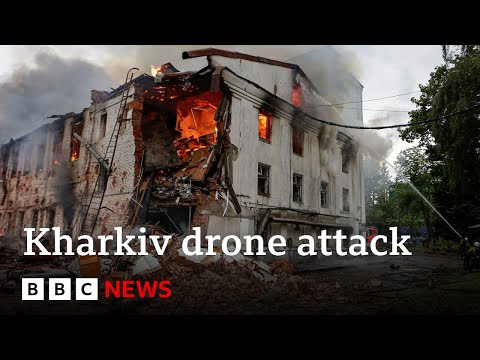 Biggest drone strike hits Ukraine's second city Kharkiv | BBC News