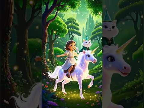 Wizard Kitten’s Magical Forest Adventure with a Little Girl #shorts #cats #animation