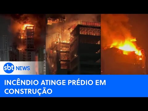 Incêndio atinge edifício em construção no Recife |#SBTNewsnaTV (29/03/24)