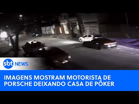 Câmera flagra motorista de Porsche deixando casa de pôker antes de acidente em SP