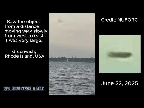 Tictac UFO Over Greenwich, Rhode Island, USA June 22, 2025, UAP Sighting News.