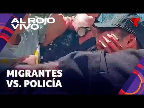 Captan enfrentamiento entre migrantes y policías en Nueva York