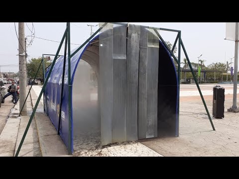 Instalan Túnel Sanitizante en Concha Acústica de Choluteca
