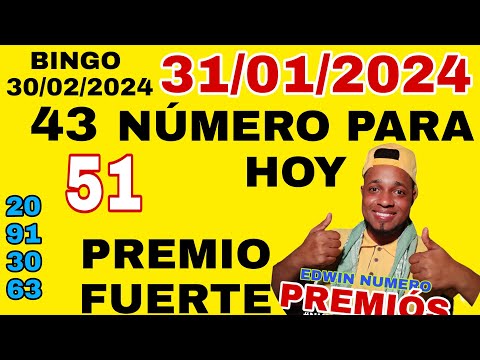 NÚMERO PARA HOY 31/01/2024 BINGO 43 (51) (20) (63) #numeroparahoy