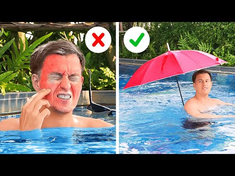 🌞夏を最高に楽しもう！プールパーティーにぴったりの楽しいDIYハック🏖️🎈✨