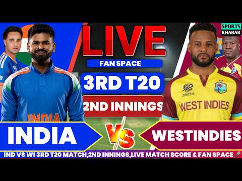 India vs Westindies 3rd T20 Match 2nd Innings | Ind vs Wi Live Cricket Score &amp; Fan Space🎤
