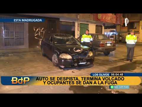 Aparatoso accidente en Los Olivos: vehículo se despista y ocupantes se dan a la fuga