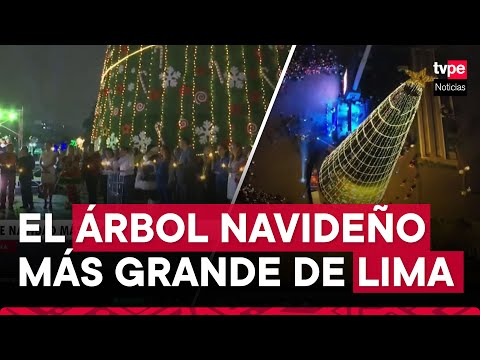 La Victoria presenta el árbol de Navidad más grande de Lima