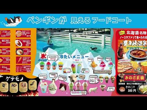 ペンギンが見えるフードコート！？